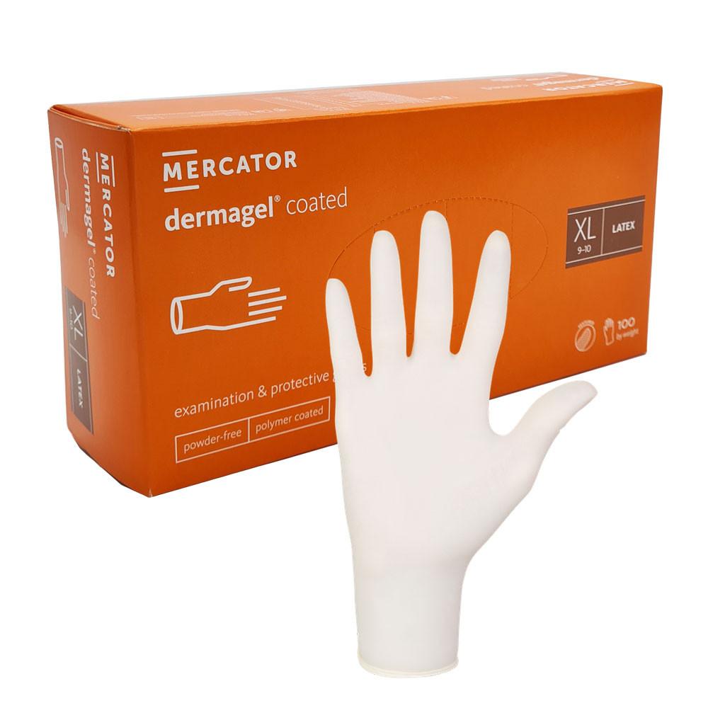Latex Gloves Mercator Dermagel Coated 100 Pcs