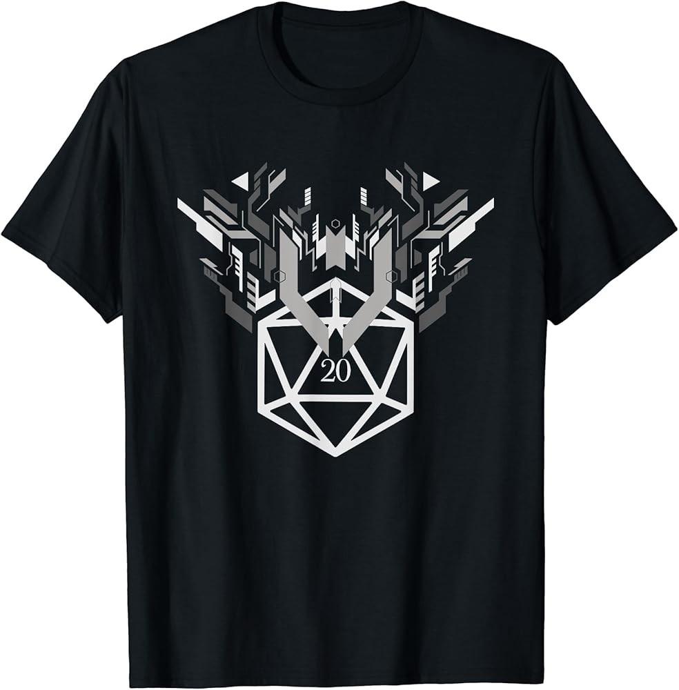 Geometric Shapes Polyhedral D20 Dice Set Nerdy TShirt Unisex T-Shirt S