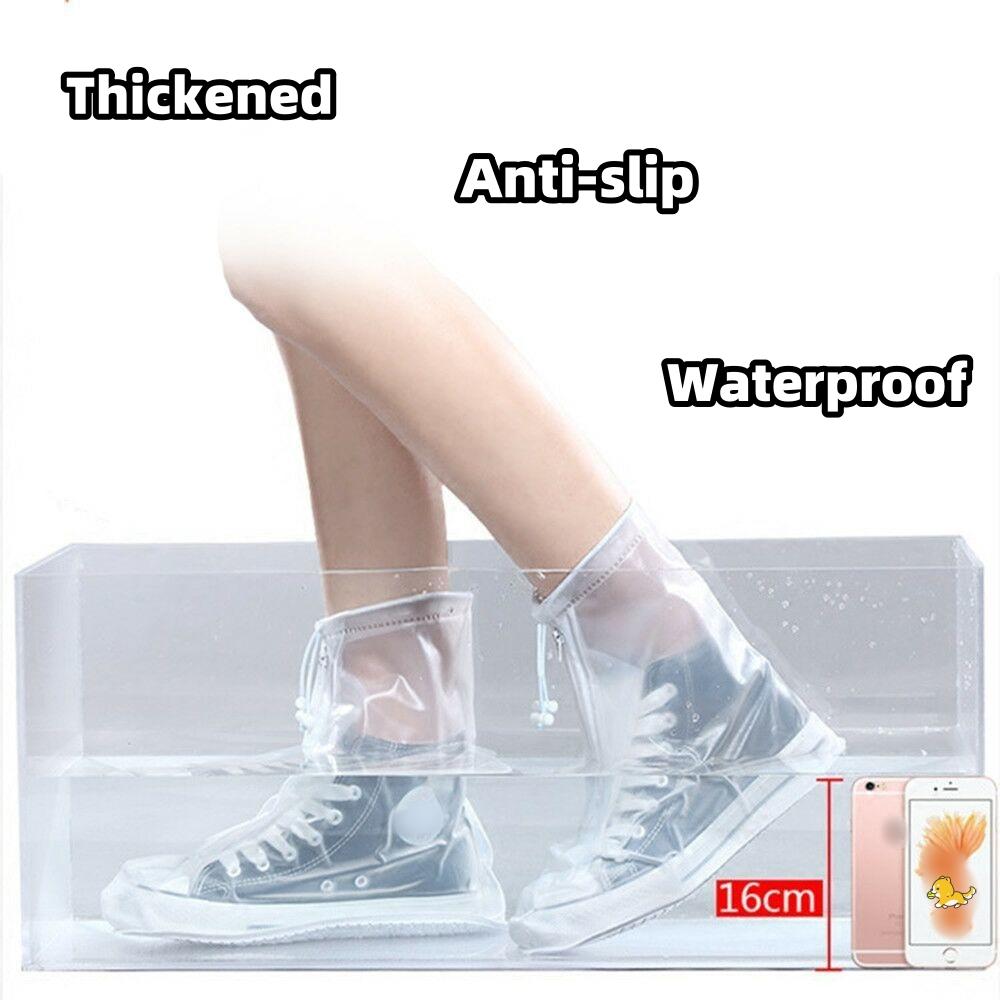 Waterproof Rain Shoes Cover Anti-Slip Reusable Shoe Cover Rain Boots Durable PVC Plastic Shoe Cover For Outdoor Walking Travel