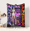 Custom Name Neon Vibes Flannel Blanket Throw Blanket Soft Warm Sofa Bed Home Decor Unique Gift
