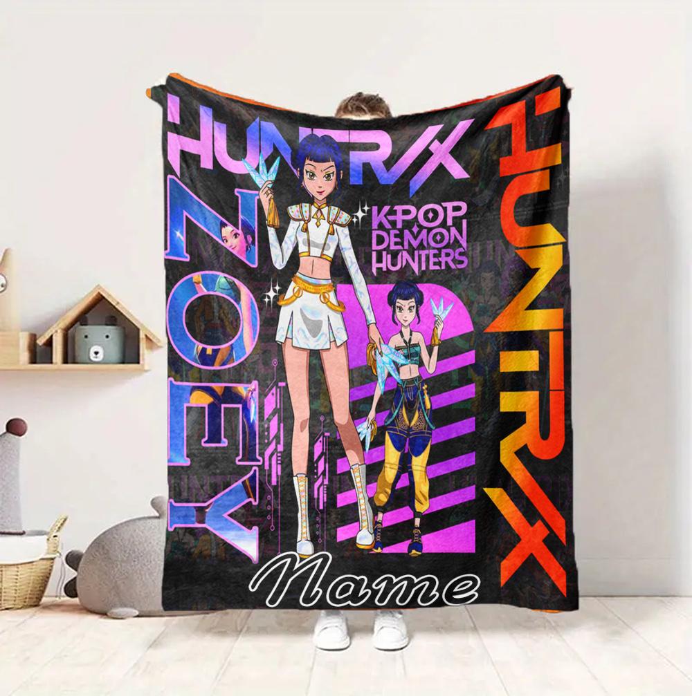 Custom Name Neon Vibes Flannel Blanket Throw Blanket Soft Warm Sofa Bed Home Decor Unique Gift