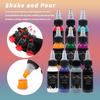 30ML Tattoo Ink - 10 Colors, Vibrant with Fine Particles, Easy to Apply