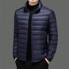 Autumn Winter Lightweight Down Jacket Men Stand Collar Smart Casual White Duck Down Coat Male Solid Warm Fashion Outwear Jackets