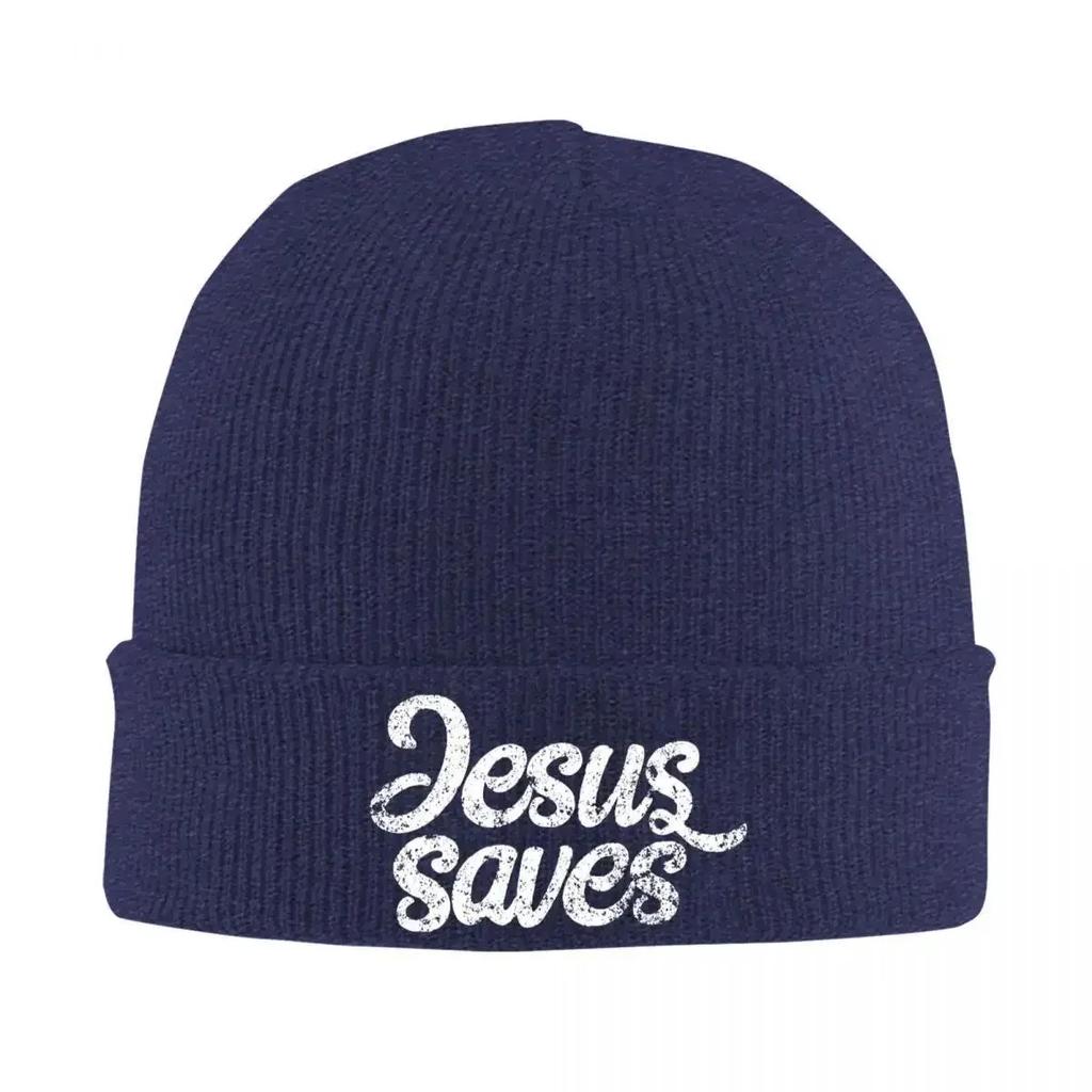 Jesus Saves Knitted Caps Womens Unisexs Skullies Beanies Winter Hats Christian God Casual Cap