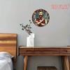 Vintage Barber Pole Iron Wall Decor 8x8 Inch Round Retro Sign for Home Bar Room