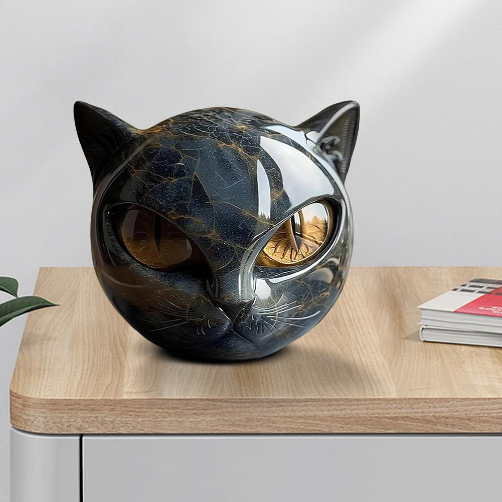 1/2/3PCS Halloween Tabletop Cat Statue Resin Unique Cat Figure Elegant Home Decor Black Cat Sculpture for Cat Lovers Women Men
