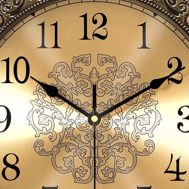 Retro Wanduhr Nordisches Wohnzimmer Luxus Wanduhren Massivholz Legierung Uhren Stiller Mechanismus Elegant Stilvoll Heimdekoration