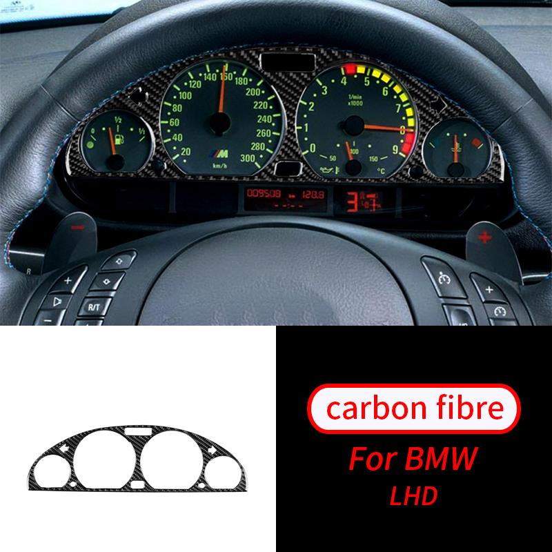 Per BMW Serie 3 E46 98-05 Telaio Decorativo Pannello Strumenti Interno in Vera Fibra di Carbonio Copertura Cruscotto Adesivi Trim