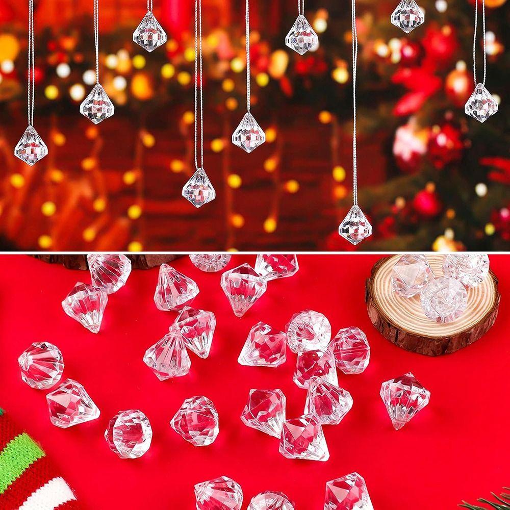 60pcs Multicolor Hanging Pendant Transparent Hanging Decorations  Holiday Decorating