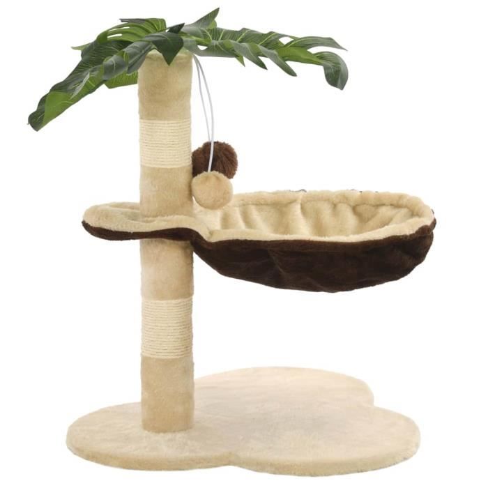VidaXL Arbre à chat avec griffoir en sisal 50 cm Beige et Marron