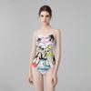 Siamese Beauty Print Sexy Leaky Back Racing Sports Tight-fitting Waist To Show Slimming Large Size Swimming Pool Hot Suit