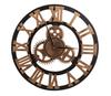 Antique-style Retro Wall Clock with Gear Mechanism, Made of Wood, Industrial Style, Silent Operation, Modern Design (gold)