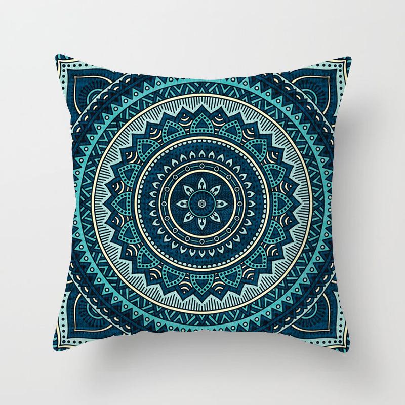 New Mandala Geometric Blue Cushion Covers Hot Boho Decorative Polyester Pillowcase Modern Fashion Art Couch Throw Pillows Cover