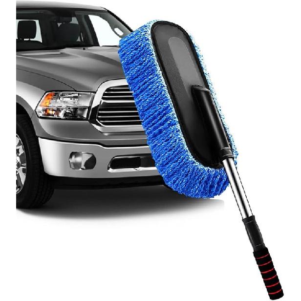 Car Duster, Extendable Long Handle Microfiber Car Duster Exterior Scratch Free Car Cleaning Tool, Car Dust Brush for Truck, SUV, RV, Motorcycle and