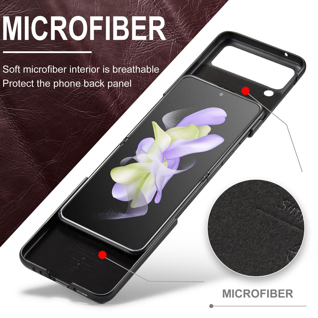 Anti -Shock Mobile Phone Protective Leather Case For Samsung Galaxy Z Flip4 Flip 3 Flip3 Zflip4 Flip 4 5g Matte Feeling Cases