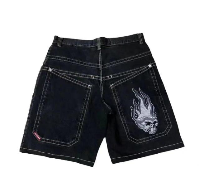 European and American high street shorts skateboard pants pattern couple hiphop hip hop denim shorts source manufacturer wholesale