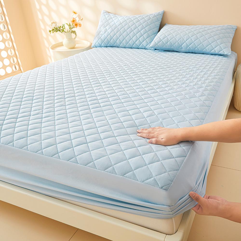 1 Stück Gestepptes Wasserdichtes Spannbettlaken, Maschinenwaschbarer Matratzenschoner Einzel-Doppelbettbezug