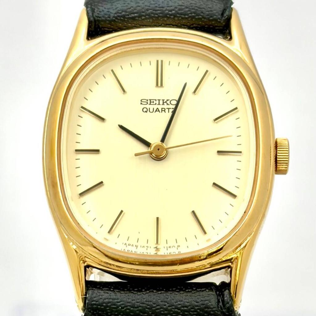 SEIKO Watch Gold Oval 370051 New Strap [New Battery] Ladies' 1421-5690