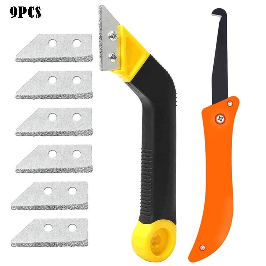 

9-Piece Grouting Tool, Door And Window Floor Seam Glass Glue Cleaning Hook Knife, Seam Cleaner Seam Saw Knife Direct Sales 2#