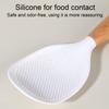 Silicone Rice Spoon with Wooden Handle Heat Resistant Non-Stick Stand-Up Design Rice Spatula Food Grade Kitchen Utensil for Serving Rice Cereal &
