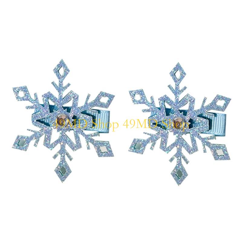 49MD Snowflake Hair Clip For Kids Practical And Comfortable Hairpin Party Hairpiece синий