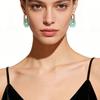 Premium Stone Crystal Donut Copper Zirconium Earrings Earrings Fashion Commuter Earrings Designer Jewelry