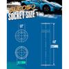 Spike Lug Nuts Socket Key, Stripped Lugnut Remover, 19Mm Hex Universal Drive Spike Lugnuts Socket Tool With 5" Tall, Compatible With