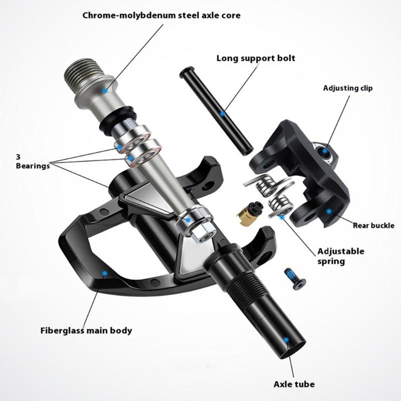 Light Weight Bike Pedal Smooth Design With Look Systems High Performances Cycling Pedals Easy Install Lock Cleats Pedal