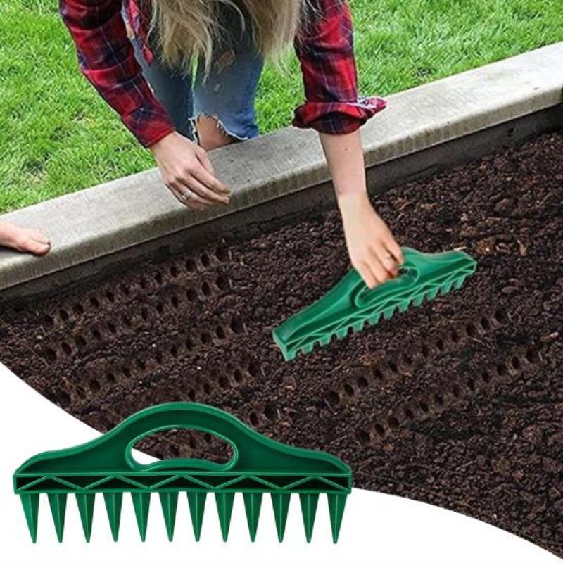 1/2/3 Seeds Spreader Seed-in Gardening Dibbler Manual 12-Hole Soil Digger Portable Seeds Spacer Soil Puncher for Planting Seeds Soil Loosening
