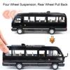 Scale 1:24 Coaster Model Car Toy Doors Opened Miniature Bus Sound Light Metal Diecast Vehicle Models Hobby Gifts for Boys