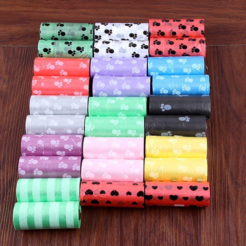 

Painted Poo Refills Home Supply Plastic Scooper Pick 5Rolls/75Pcs Waste Poop Bags Pet Dog красный