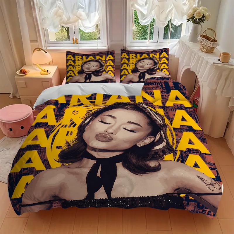 3Pcs Ariana Grande Pop Art Bedding Sets For All Sizes New 3D Printed Bed Cover Comforter Duvet Cover Pillowcase Bedroom Decoration