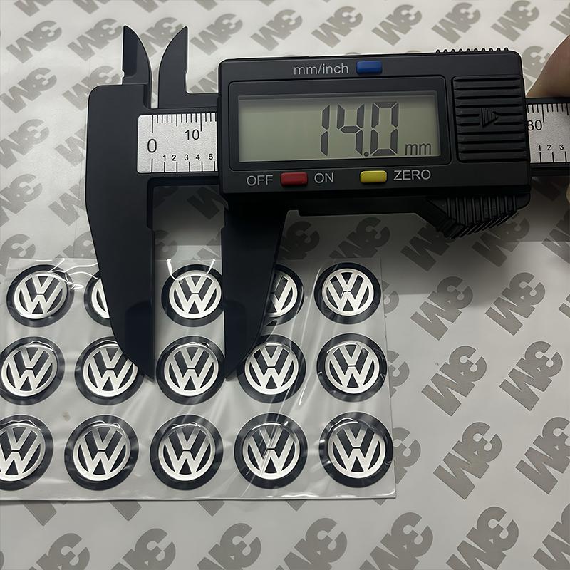 For VW 5Pcs VW Car Remote Key Logo Sticker Aluminum Emblem For VW Polo Golf GTI Touran Tiguan Jetta Passat CC T5 Magotan Scirocco Caddy ES1