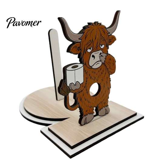 Funny Animal Toilet Roll Stand Paper Holder, Creative Shape Dispenser, Vertical Stable Tissue Unique Housewarming Gift Rack, Solid Wood for