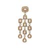 22K Gold-Plated/Rhodium-Plated Chandelier Earrings - Cubic Zirconia Studded Antique Traditional Chandelier Earrings