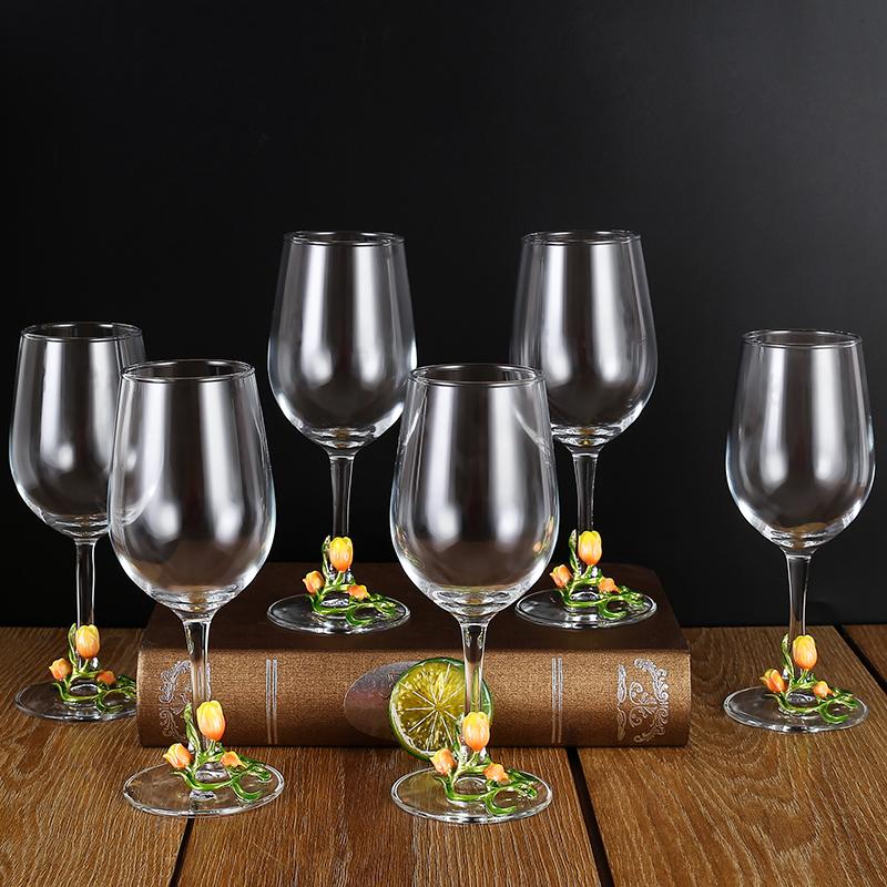 Kovové Skleněné Sklenice na Víno Sada Sklenice na Červené Víno Pohár Karafa Džbán Dávkovač Vína Křišťálové Sklo Sada na Víno Barové Sklo Nápojové Sklo Dárek