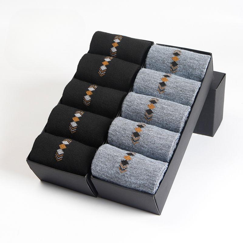 2/5/10 Pairs/Lot Men's Fashion Socks Four Seasons Leisure Breathable Mid Tube Socks  39-46