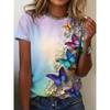 3D-gedrucktes Damen-Kurzarm-T-Shirt, Übergrößen Damenbekleidung, modisch und vielseitig, lässig, Alltagskleidung