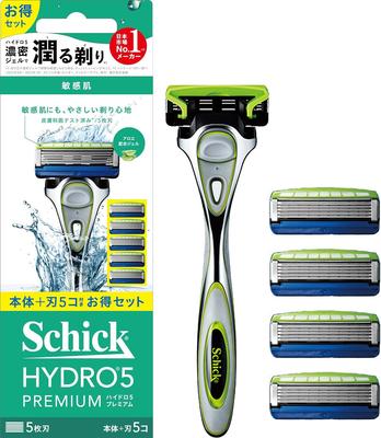 Hydro 5 Premium Sensitive Skin Kombipackung 4 Ersatzrasierer (Halter (mit Klinge) + Klingen)