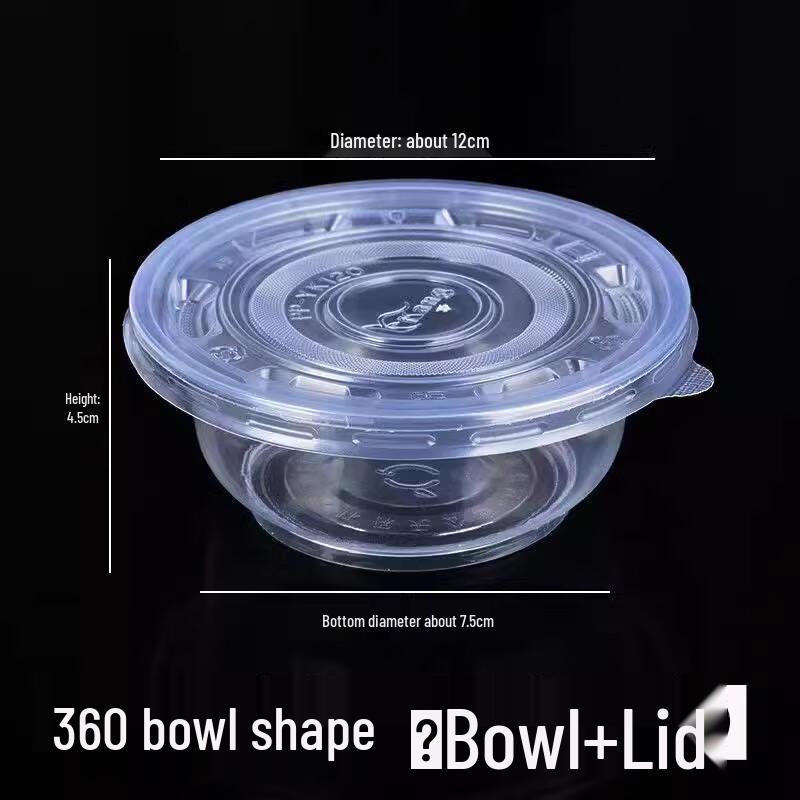 Shengbilai Disposable Plastic Round Bowls with Lids