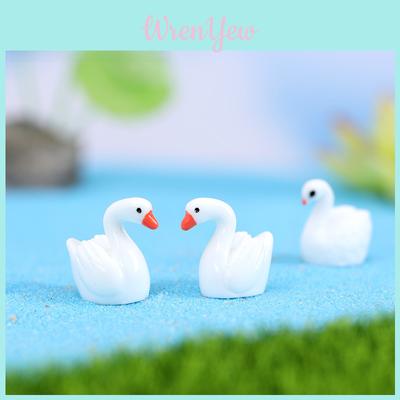  Charmante figurine de cygne en résine pour jardins miniatures et décorations de succulentes