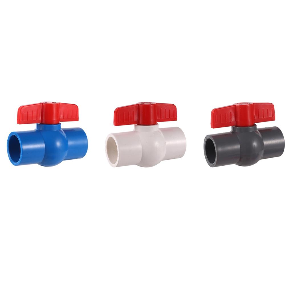 1Pc Inner Diameter 20mm PVC Ball Valve Garden Lawn Irrigation Aquarium Drainage System Water Switch Pipe Fitting White/Blue/Grey