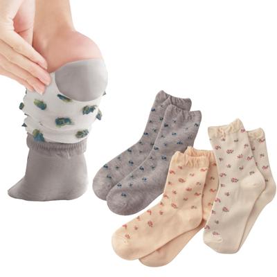 Smoothing Heel Small Floral Print with Moisturizing Moisturizing and Cotton Blend Sizes Perfect for or Going No Ankle Available In and Socks, 3-Color