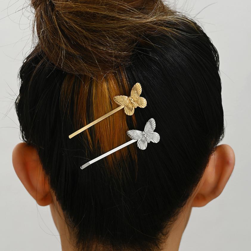 Vintage Butterfly Metal Hairpin Headdress for Womem New Chinese Style Retro Punk Exquisite Updo Bobby Pins Hair Accessories