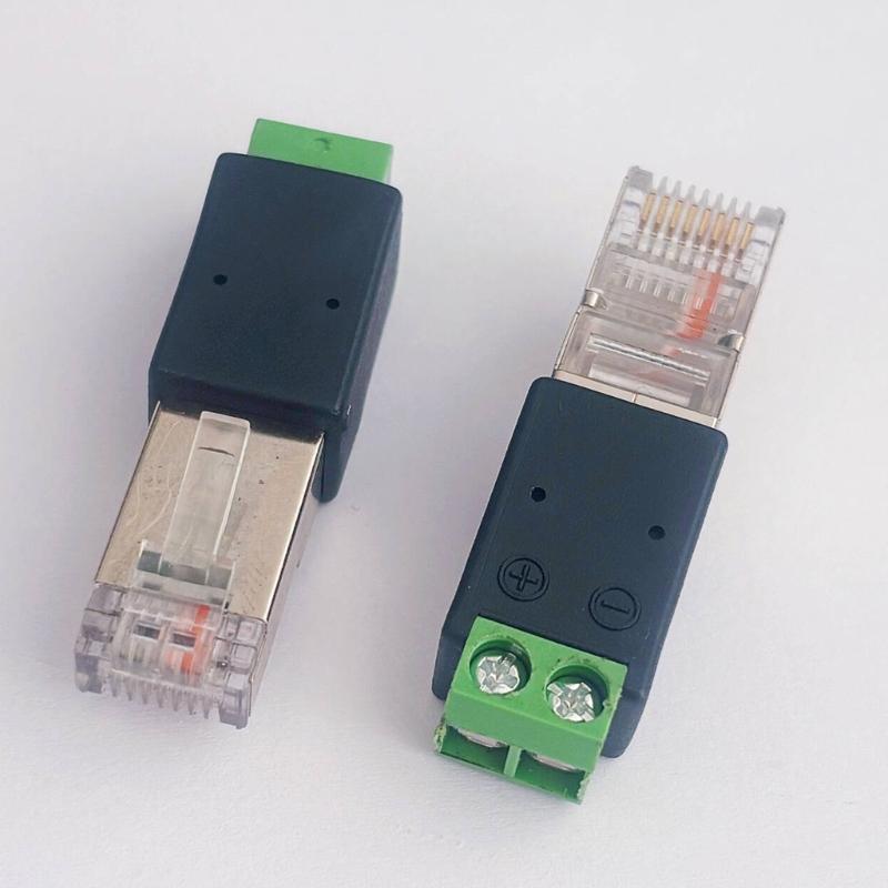 4Pcs RJ45 Male to 485 Connector Splitters Networks Connector Screw Terminals Adapters Converter Crystal Head Adapters