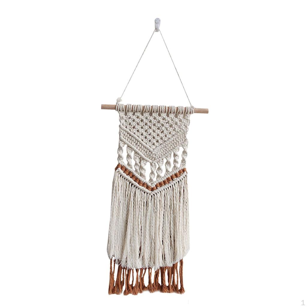 Bohemian Tapestry Hand Woven Farmhouse Chic Tassels Ornaments Macrame Wall Hanging
