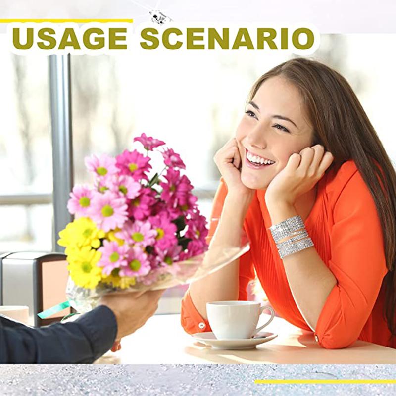 Wedding Elastic Rhinestone Stretch Bracelets,Twinkle Diamond Tennis Bangle,Band Silver Crystal Sparkling Bridal Stackable Bracelet