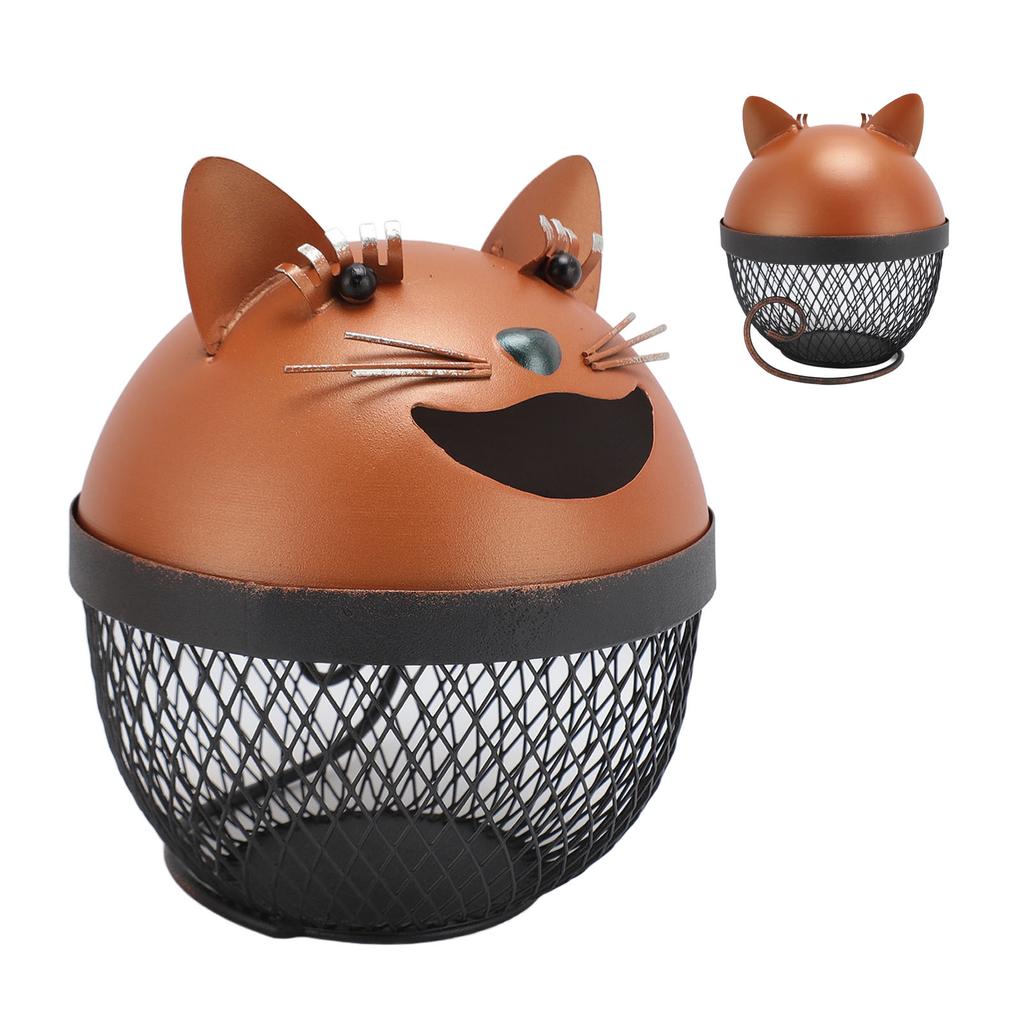 Metal Cat Piggy Bank Innovative Cute Cartoon Fun Cat Shaped Metal Money Box for Kids Present Home De