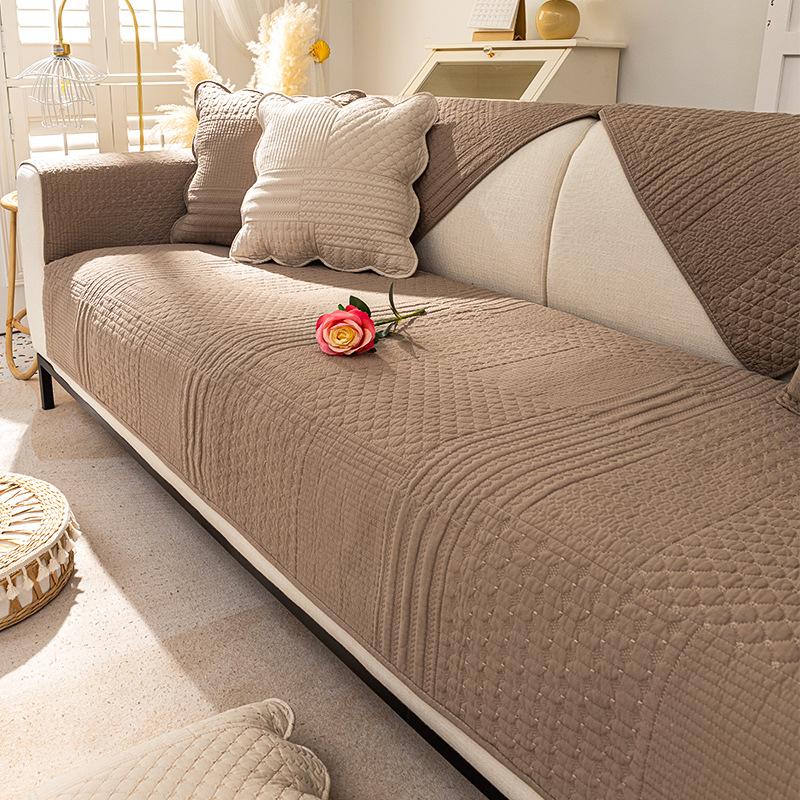 Spring Breathable Non-Stuffy Sofa Cushion Nordic Minimalist Style Sofa Cover Cloth Backrest Towel Universal Non-Slip Seat Cushion