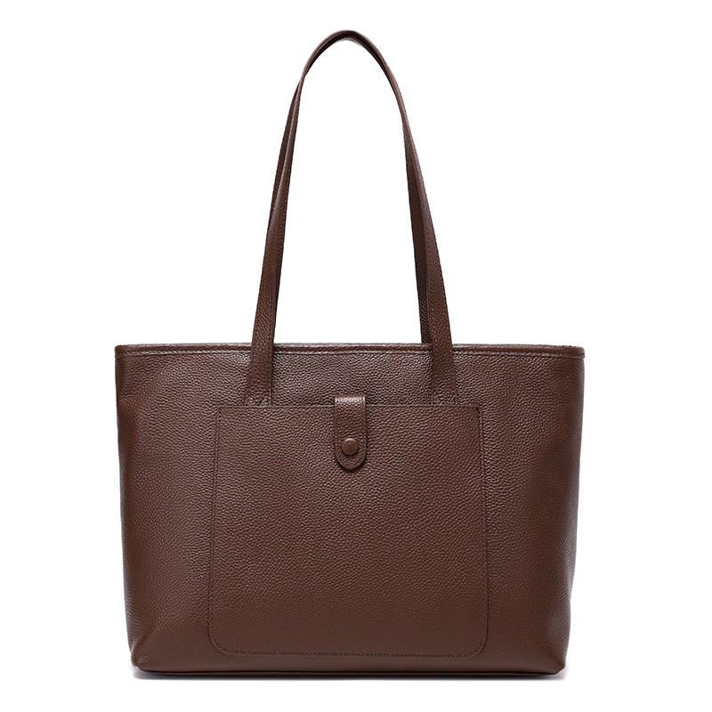 Large Capacity Top-Grain Leather Tote Bag